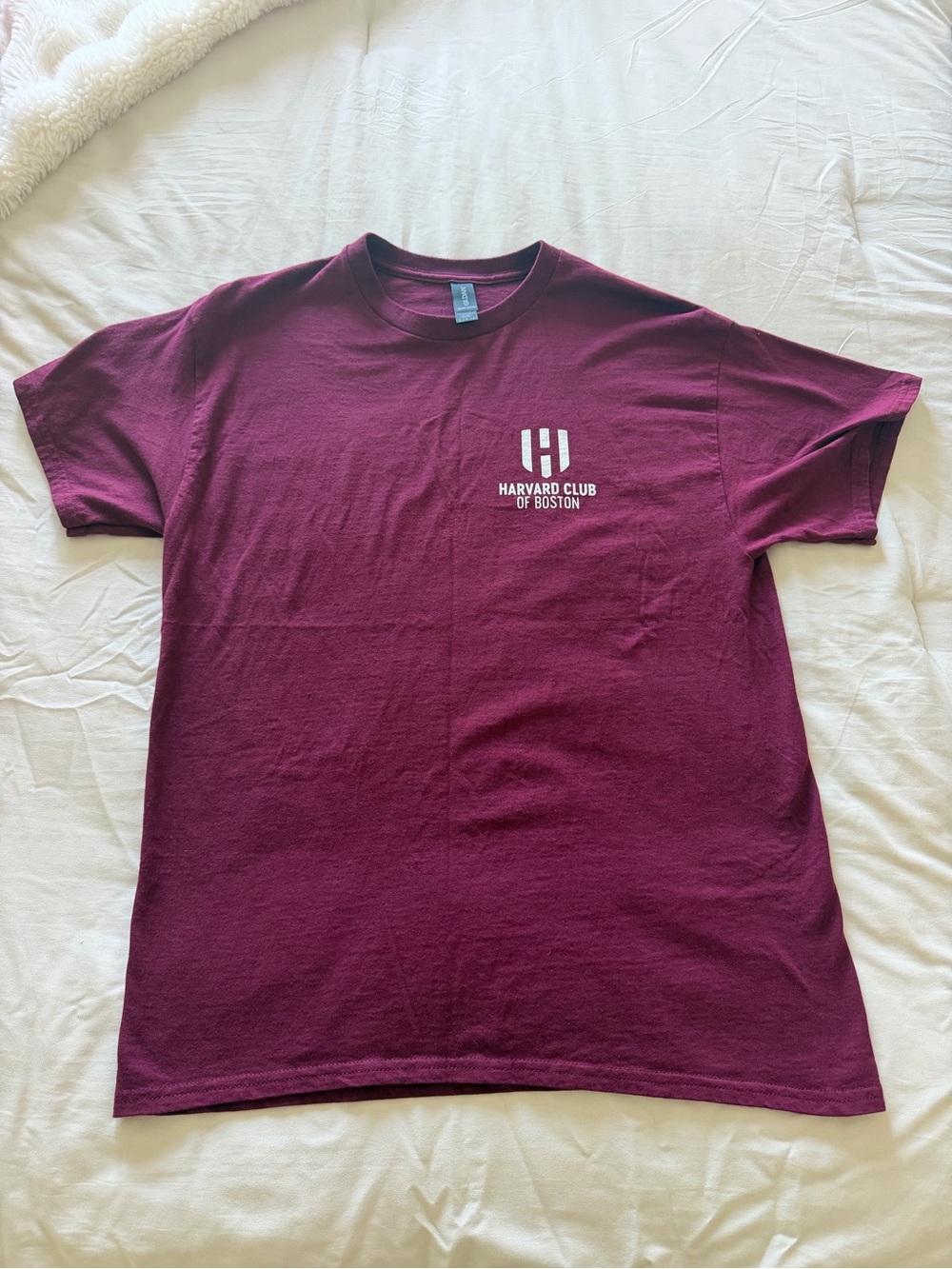 Harvard Club Of Boston Maroon Tshirt Size Large Crew Neck Harvard University
